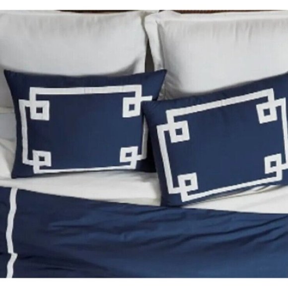 Noble Excellence Bedding King Sham Villa Noble Excellence Navy New 89 Greek Key 2pk Pillow